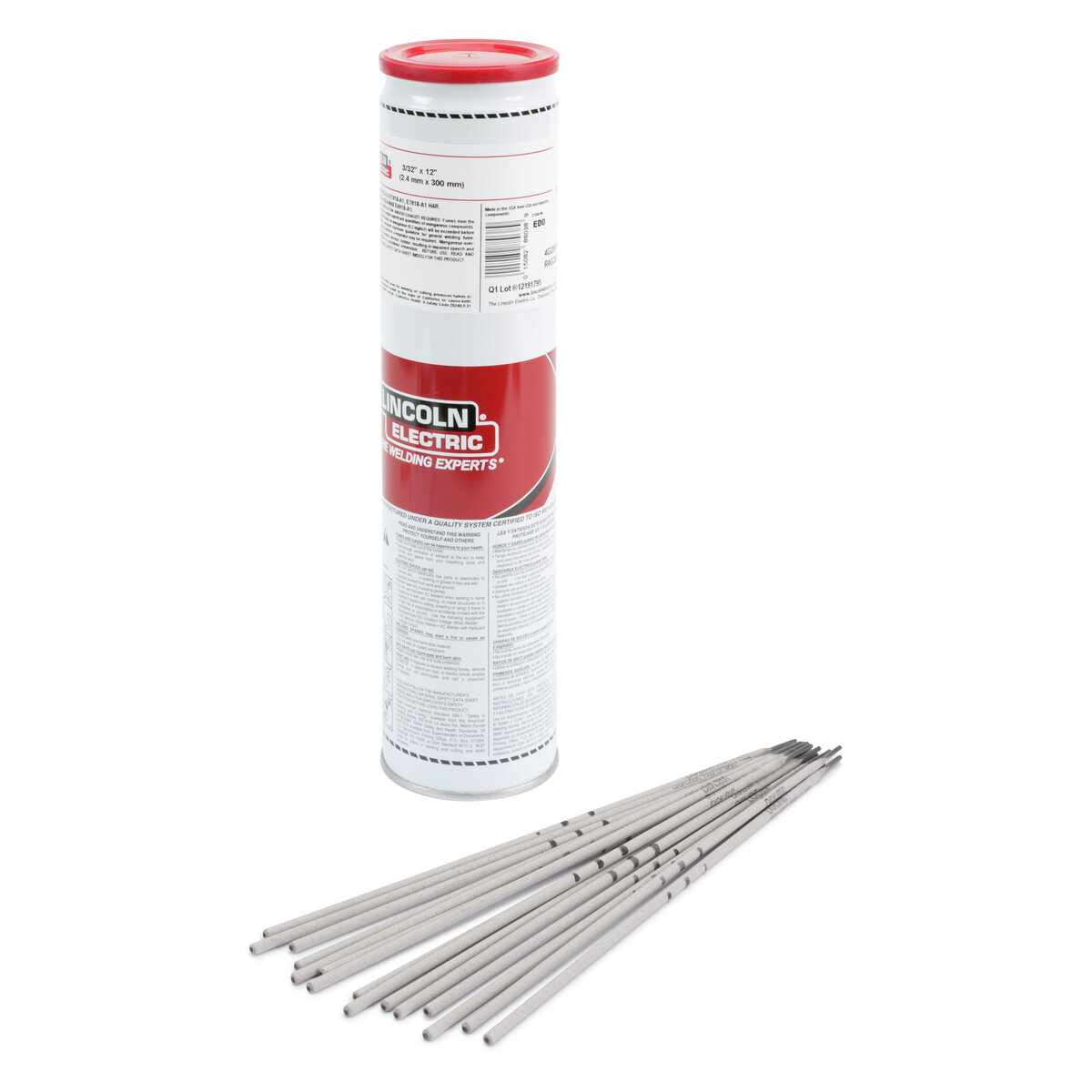 Lincoln Electric® Excalibur® 8018-C3 MR® ED032599 Stick Electrode, 3/32 in Dia x 14 in L, 10 lb Easy Open Can